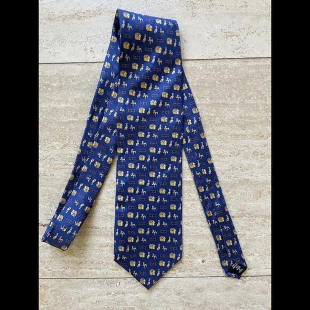 Grant Thomas Mens Necktie Blue Neck Tie Dog & Dog House